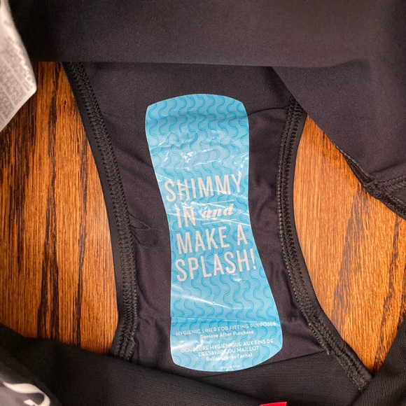 NWT Spanx Womens 10 Flirty Skirted Swim Bikini Bottom Mid Rise Black Geo NWT $78 - Picture 9 of 10